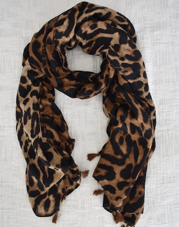 Coffee - Tassel Animal scarf